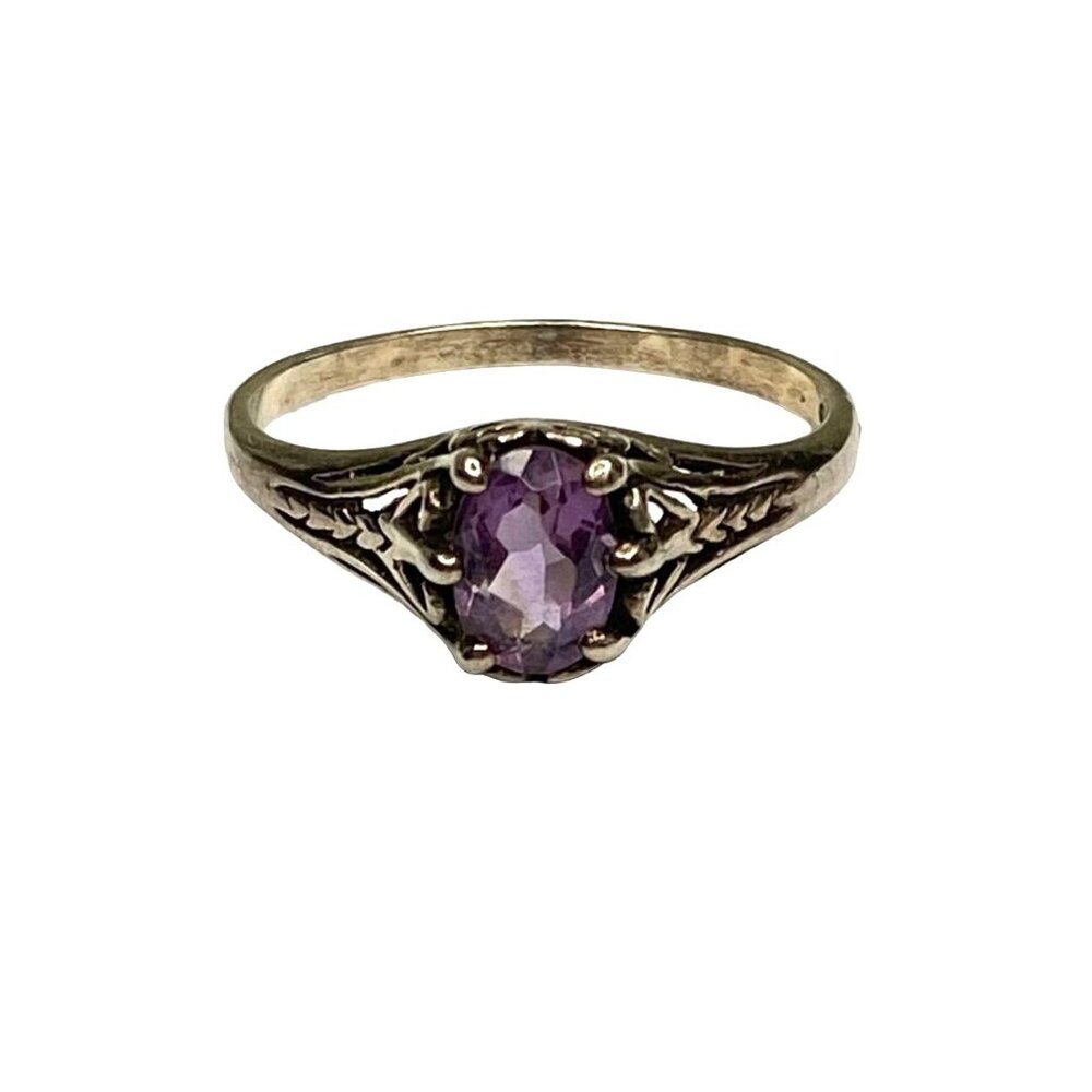 Kabana 925 Sterling‎ Silver Amethyst Ring 8.75